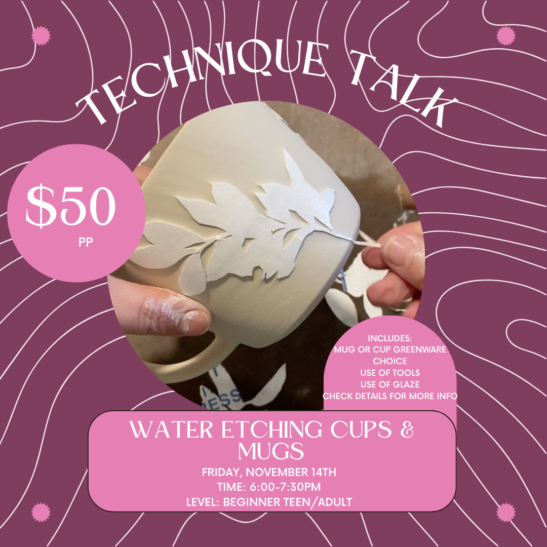November Technique Talk: Water Etching Cups & Mugs
