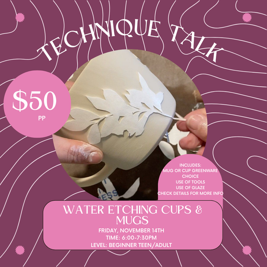 November Technique Talk: Water Etching Cups & Mugs