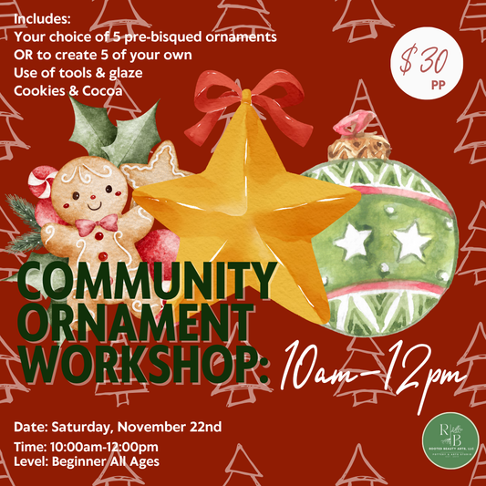 November 22nd Ornament Workshop: 10:00am-12:00pm