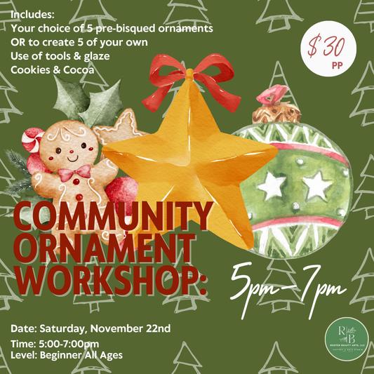 November 22nd Ornament Workshop: 5:00-7:00pm
