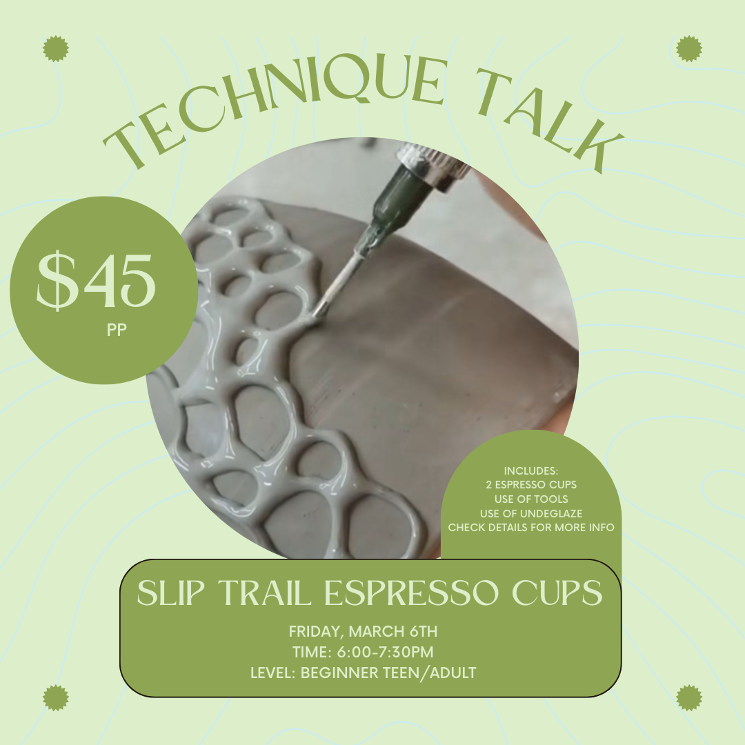 March Technique Talk: Slip Trail Espresso Cups