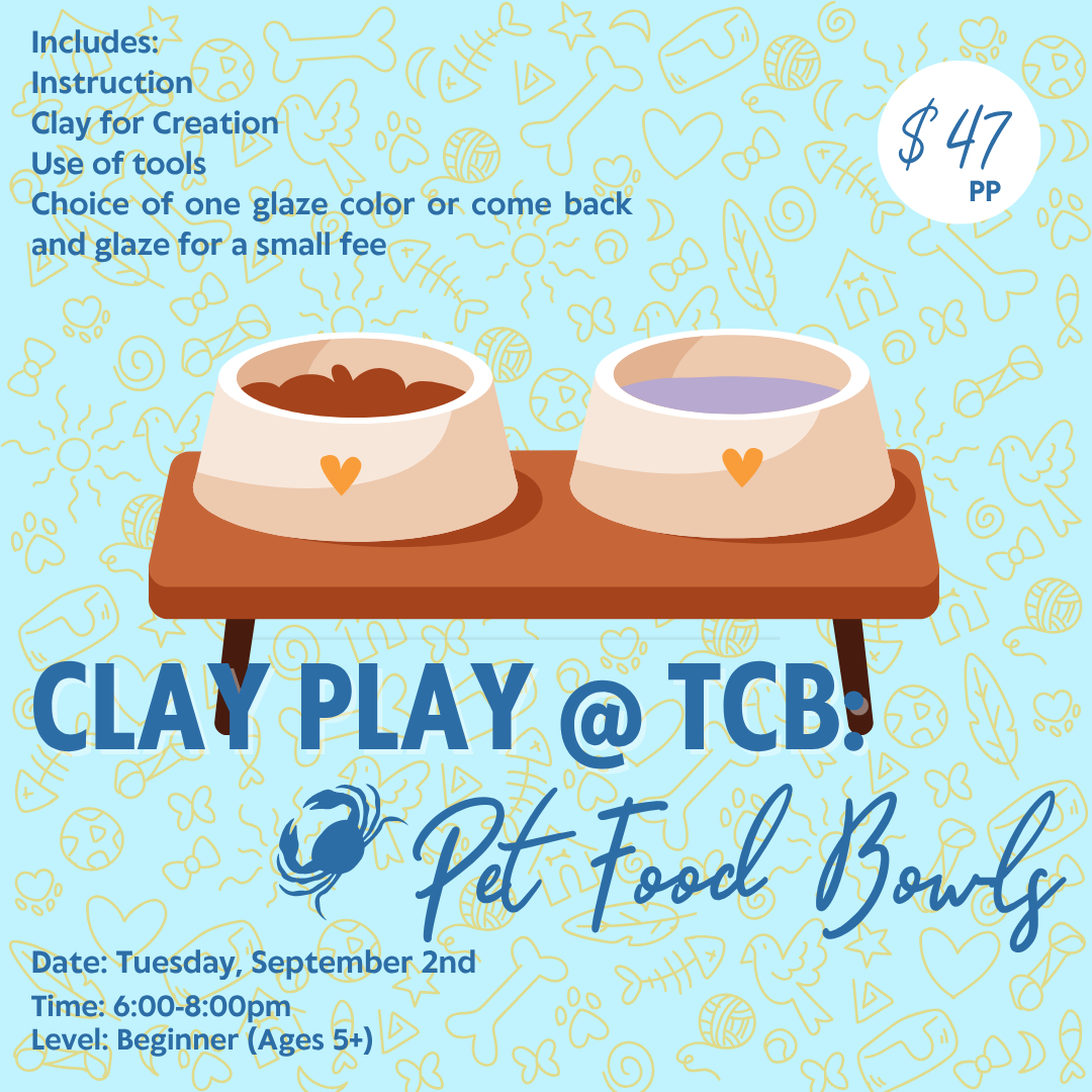 September 2nd Clay Play at the TCB: Pet Food Bowls