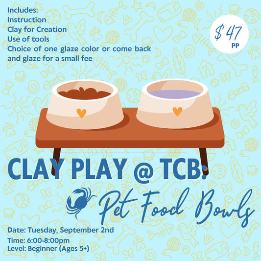 September 2nd Clay Play at the TCB: Pet Food Bowls