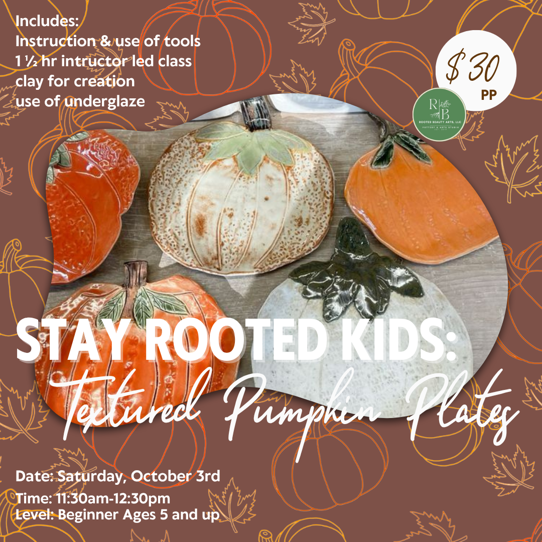 Stay Rooted Kids & Family: Textured Pumpkin Plates