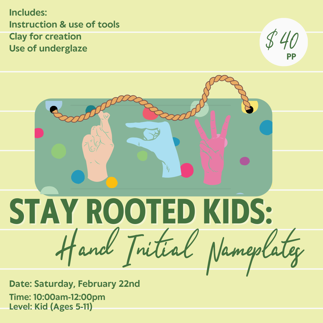 Stay Rooted Kids: Hand Initial Nameplates