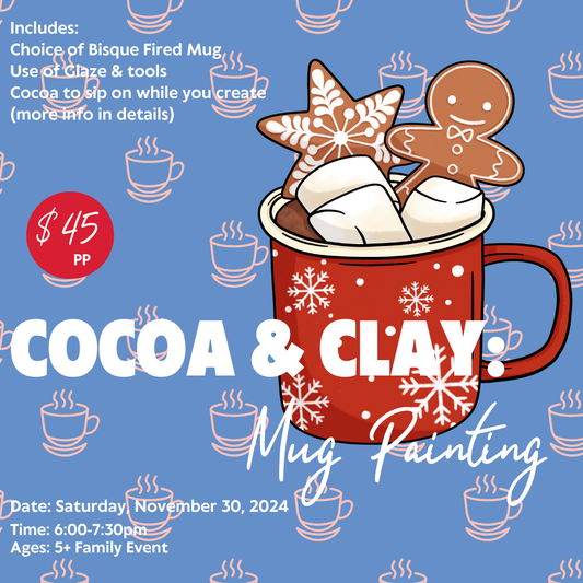 Community Class: Cocoa & Clay Mug Painting