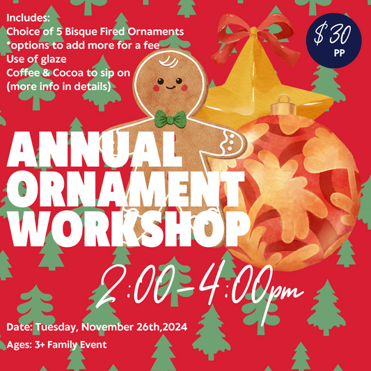 November 26th Ornament Workshop 2pm-4pm Slot