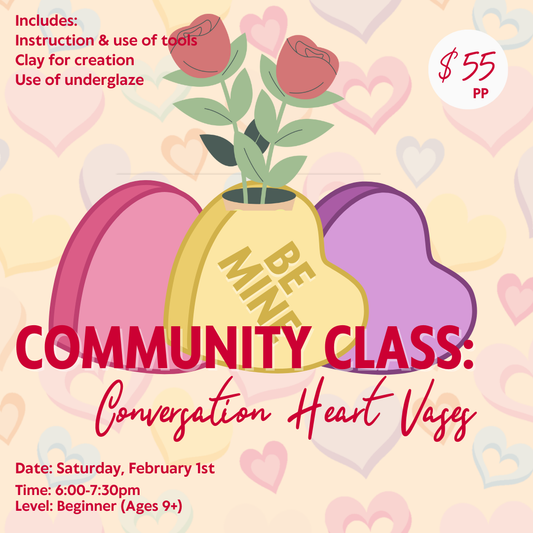 Community Class: Conversation Heart Vases