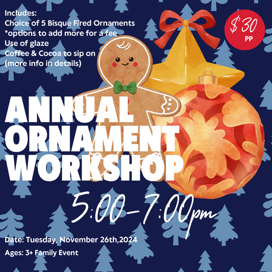 November 26th Ornament Workshop 5pm-7pm