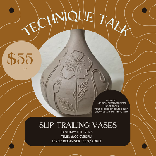 January Technique Talk: Slip Trail Vases